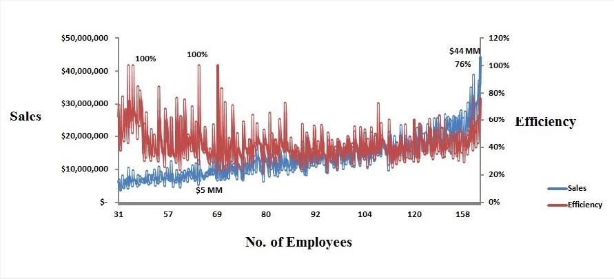 Evaluating relative efficiency of retail stores - a Data Envelopment Analysis approach